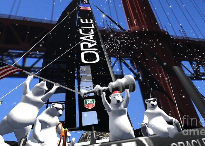 America's Cup Greeting Card featuring the digital art Polar Gate by John Mangino