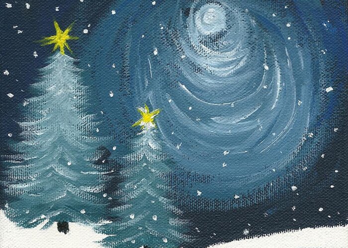 Polar Vortex Greeting Card featuring the painting Polar Vortex 2014 by Lynn Babineau