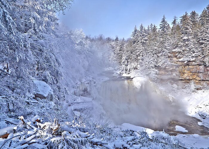 Waterfall Greeting Card featuring the photograph Polar Vortex at Blackwater Falls by Brian Simpson