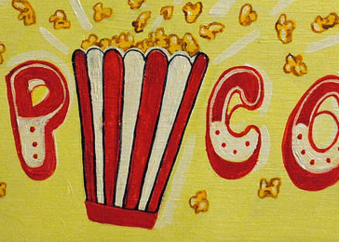 Pop Corn Greeting Card featuring the painting Pop it Up by Patricia Arroyo