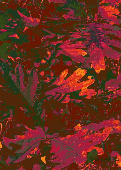 Fall Greeting Card featuring the digital art Pop of Oak by Tg Devore