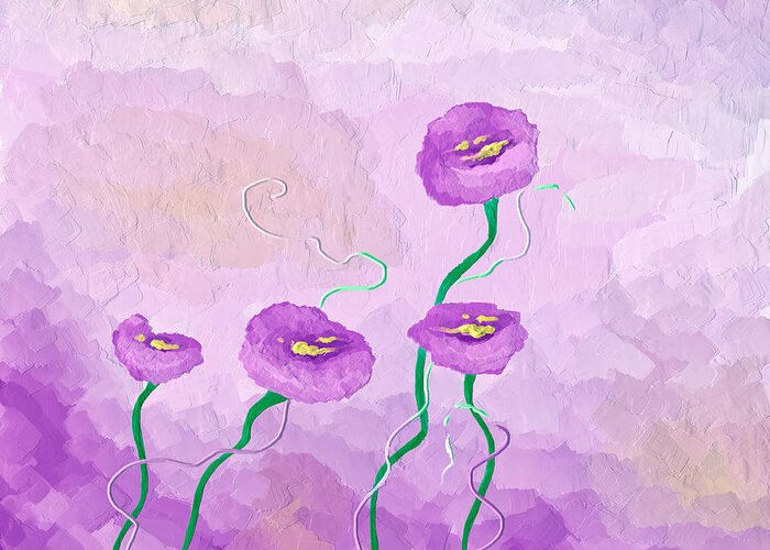 Wildflower Greeting Card featuring the painting Pop of Purple by Brenda Bryant