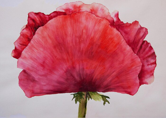 Poppy Greeting Card featuring the painting Poppy by Sally Quillin
