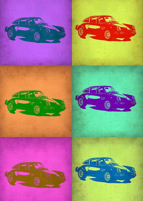 Porsche 911 Greeting Card featuring the painting Porsche 911 Pop Art 2 by Naxart Studio