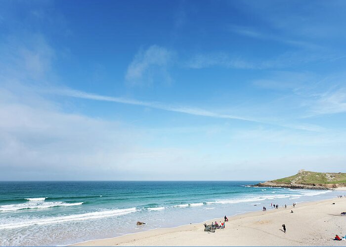 Water's Edge Greeting Card featuring the photograph Porthmeor Beach St. Ives by Urbancow