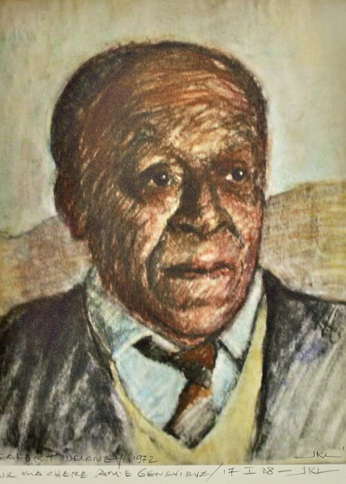 Portrait Greeting Card featuring the painting Portrait Beauford Delaney by James LeGros