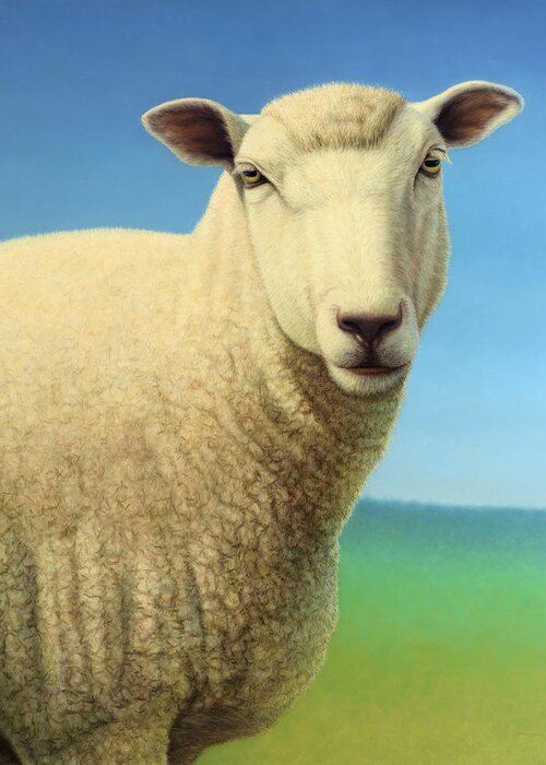 #faatoppicks Greeting Card featuring the painting Portrait of a Sheep by James W Johnson