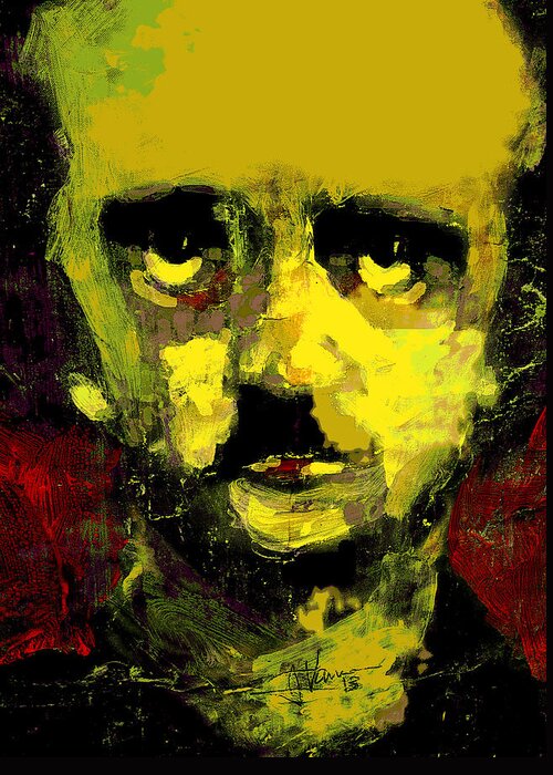 Face Greeting Card featuring the mixed media Portrait of Edgar Allan Poe by Jim Vance