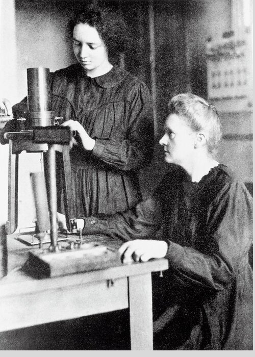 Curie Greeting Card featuring the photograph Portrait Of Marie & Irene Curie by Science Photo Library