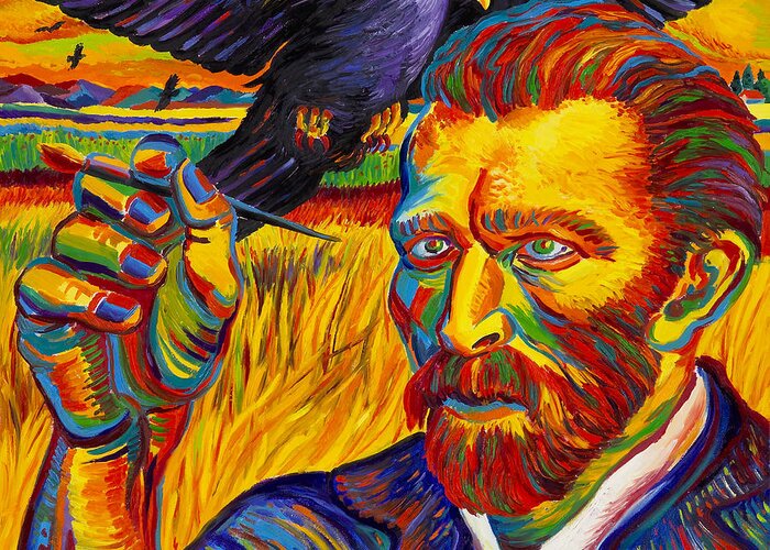 Expressionism Greeting Card featuring the painting Portrait Of Vincent Van Gogh by Moshe Rosental