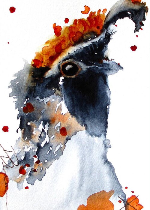 Quail Greeting Card featuring the painting Portrait Posing by Dawn Derman
