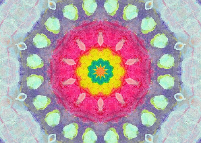 Mandala Greeting Card featuring the painting Positive Thoughts 1 by Ana Maria Edulescu