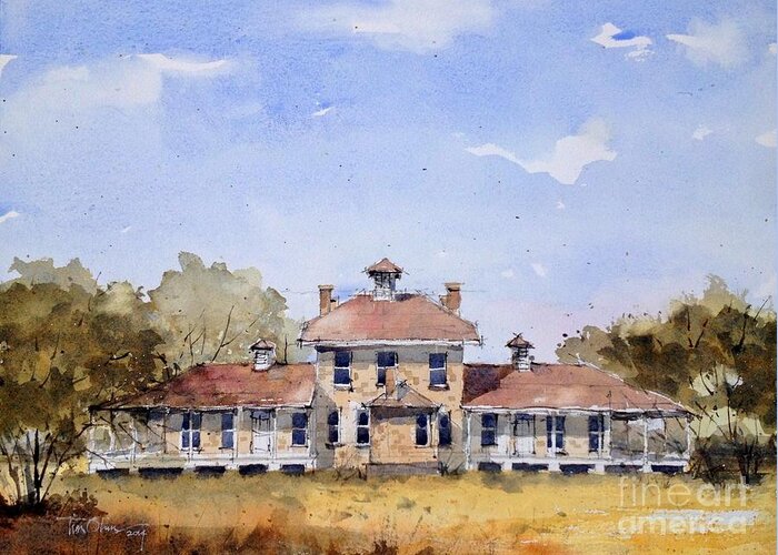 San Angelo Greeting Card featuring the painting Post Hospital Fort Concho by Tim Oliver