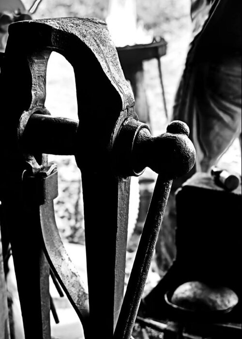 Blacksmithing Greeting Card featuring the photograph Post Vice by Daniel Reed