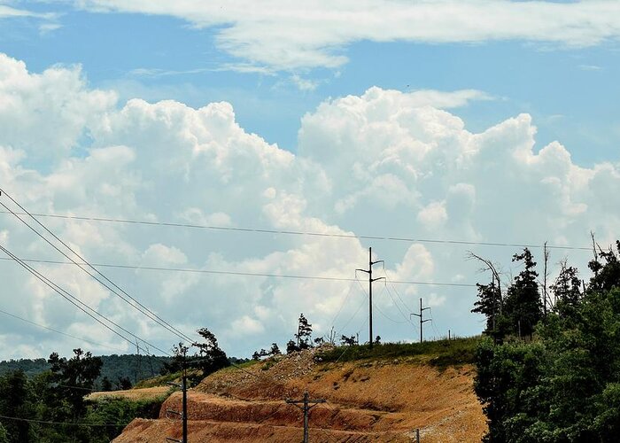 Clouds Greeting Card featuring the photograph Power Lines 13 by Lawrence Hess
