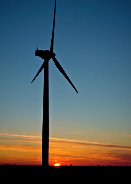 Windmill Greeting Card featuring the photograph Powerful Sunrise by Albert Seger