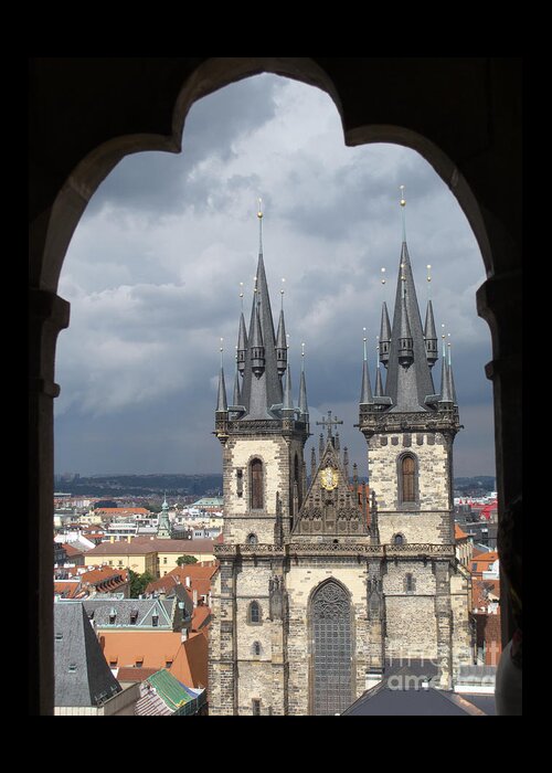 Prague Greeting Card featuring the photograph Prague from Town Hall Tower by Ann Horn