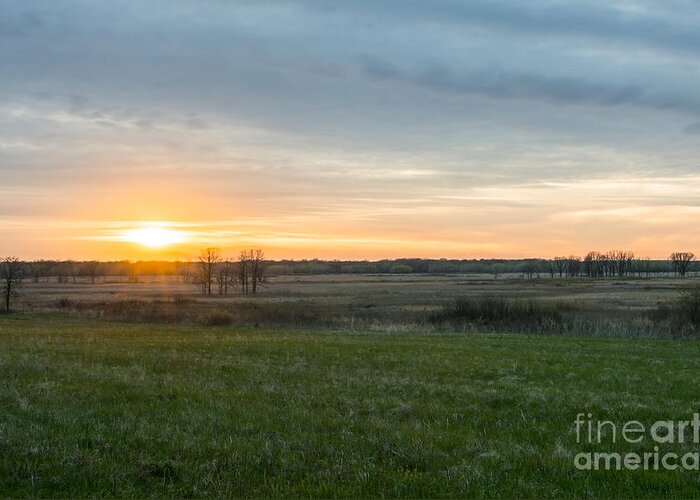 Prairie Sunset Greeting Card featuring the photograph Prairie Comet by Dan Hefle