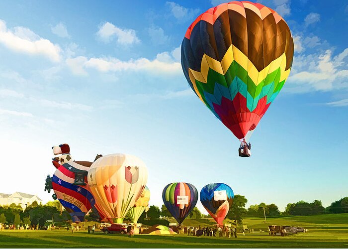  Greeting Card featuring the photograph Preakness Balloon Festival by Dana Sohr