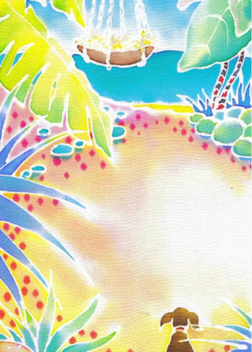 Summer Greeting Card featuring the painting Precious morning by Hisayo OHTA