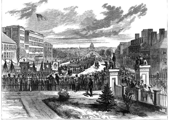 1873 Greeting Card featuring the painting Presidential Inauguration, 1873 by Granger