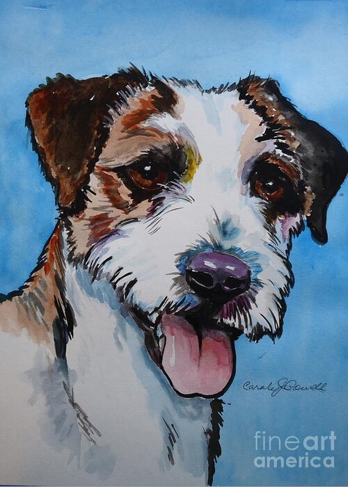 Jack Russell Terrier Greeting Card featuring the painting Pretty Baby by Carole Powell