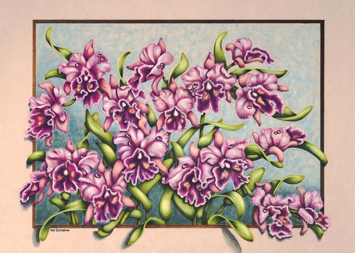 Pastel Greeting Card featuring the painting Pretty In Pink by Lori Sutherland