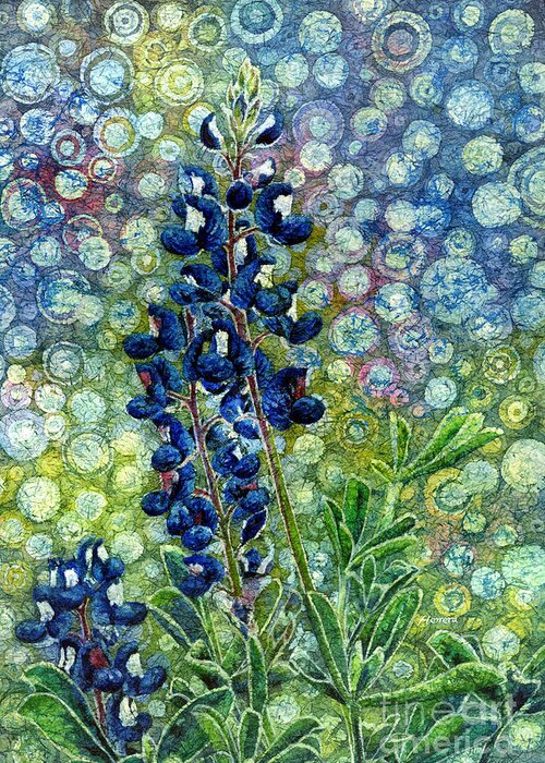 Bluebonnet Greeting Card featuring the painting Pretty in Blue by Hailey E Herrera