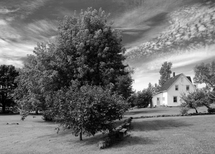 Pei Landscape Bw Blackandwhite Photograph House Greeting Card featuring the photograph Prince Edward Island Home by Jim Vance