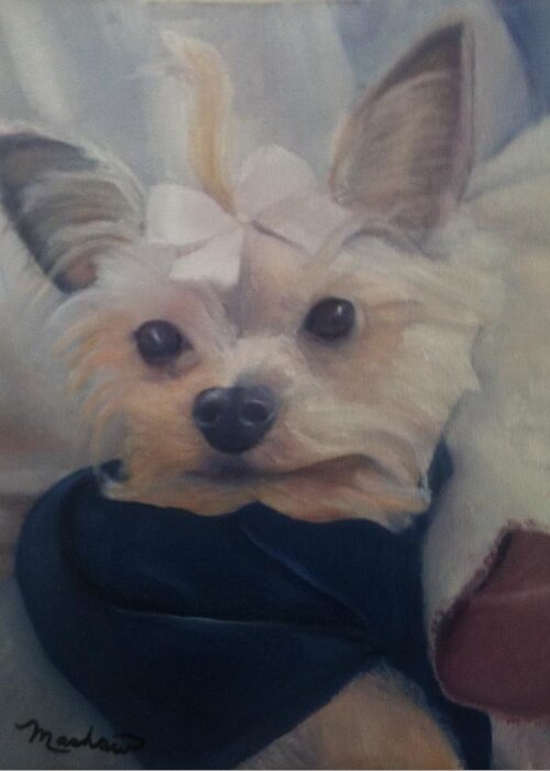 Dog Greeting Card featuring the painting Princess Pricilla by Sheila Mashaw
