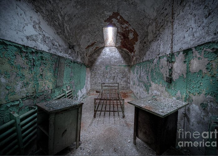 Pa Greeting Card featuring the photograph Prison Cell at Eastern State Penitentiary by Michael Ver Sprill