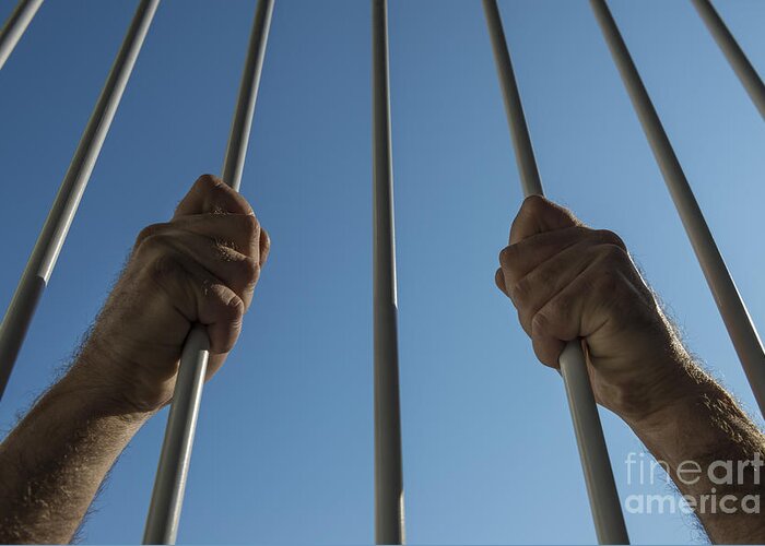 Hand Greeting Card featuring the photograph Prison by Mats Silvan