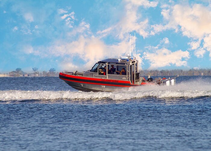 Coast Greeting Card featuring the photograph Protecting Our Waters - Coast Guard by Kim Hojnacki