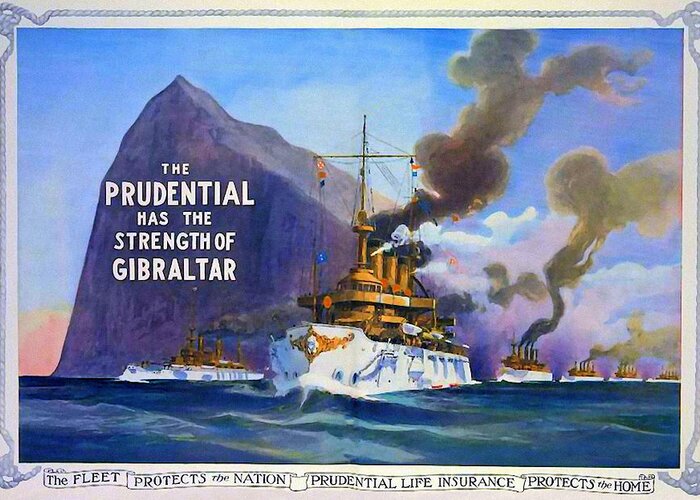 Prudential Greeting Card featuring the mixed media Prudential Life Insurance Poster by Charlie Ross