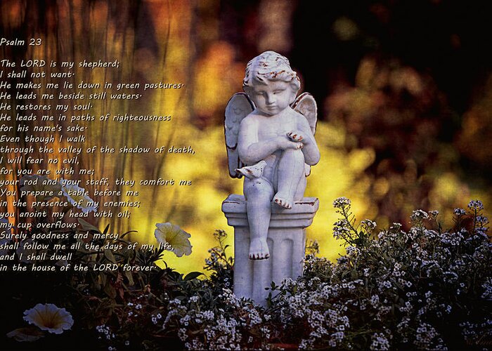 Bible Greeting Card featuring the photograph Psalm 23 by Maria Angelica Maira