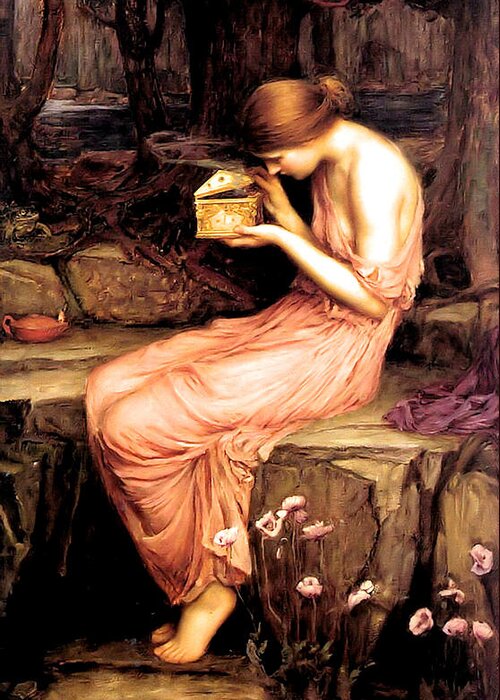 John Greeting Card featuring the painting Psyche Opening the Golden Box 1903 by Philip Ralley