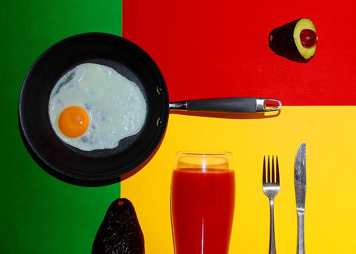 Still Life Greeting Card featuring the photograph Psychedelic Breakfast by Andrei SKY