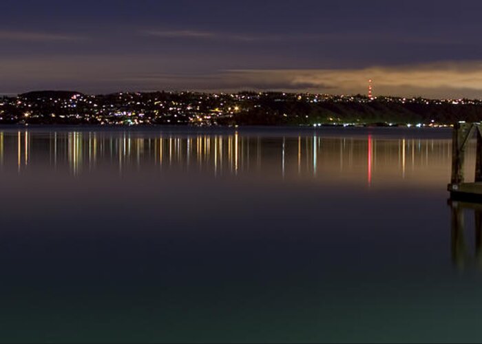 Puget Sound Greeting Card featuring the photograph Puget Sound Reflections by Greggory Burt