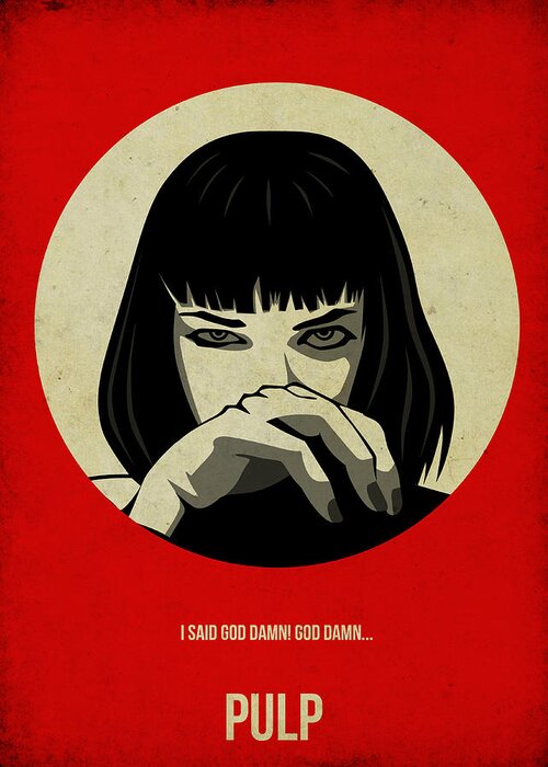 Pulp Fiction Greeting Card featuring the painting Pulp Fiction Poster by Naxart Studio
