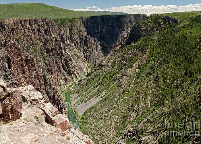 Black Canyon Of The Gunnison National Park Greeting Card featuring the photograph Pulpit Rock Overlook Black Canyon of the Gunnison by Fred Stearns