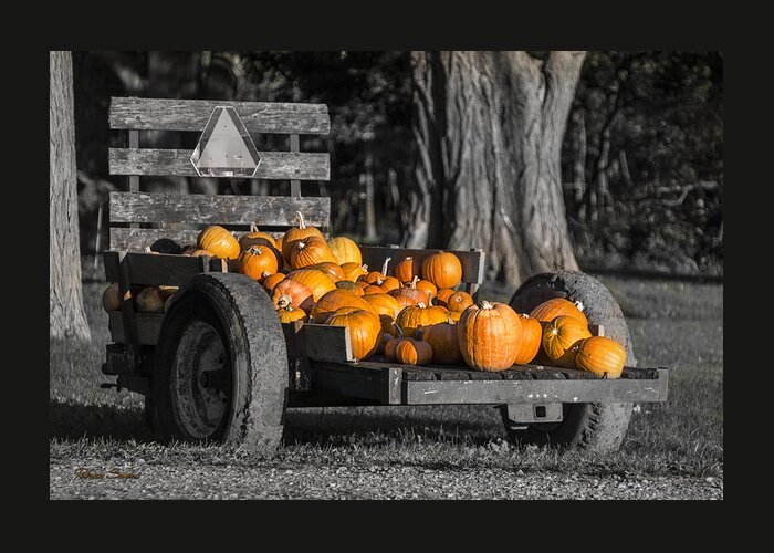 Pumpkin Greeting Card featuring the photograph Pumpkin Cart by Rebecca Samler