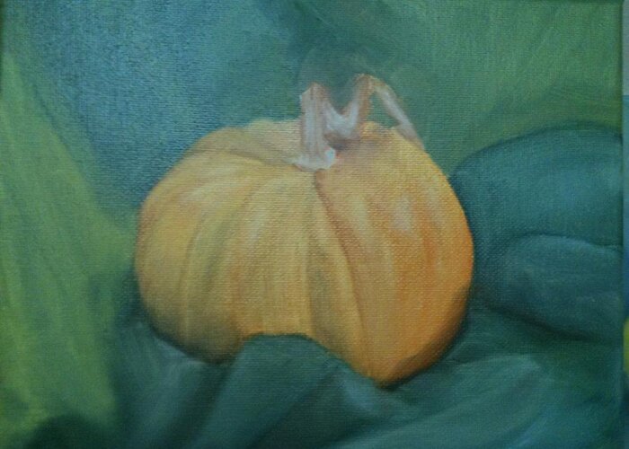 Pumpkin Greeting Card featuring the painting Pumpkin by Sheila Mashaw