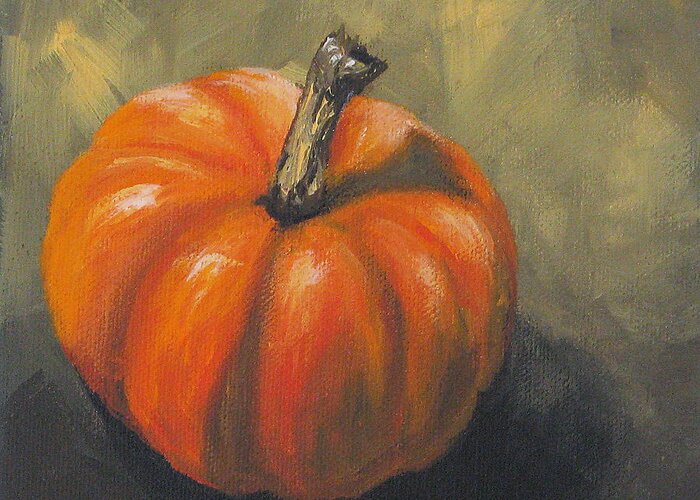 Pumpkin Greeting Card featuring the painting Pumpkin by Torrie Smiley
