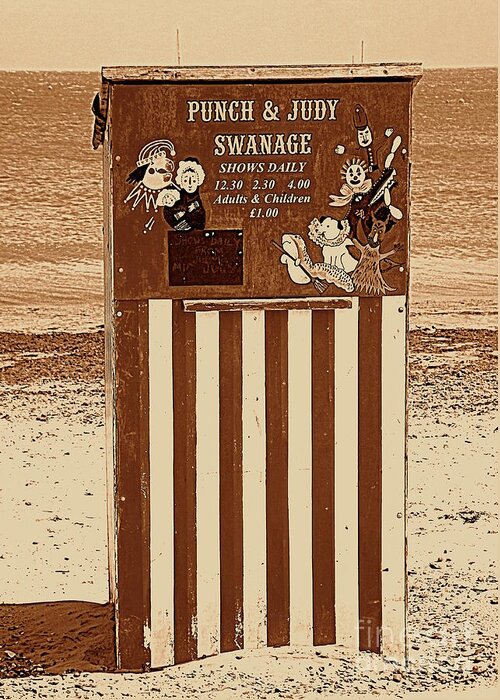 Entertainment Greeting Card featuring the photograph Punch and Judy in Sepia by Linsey Williams