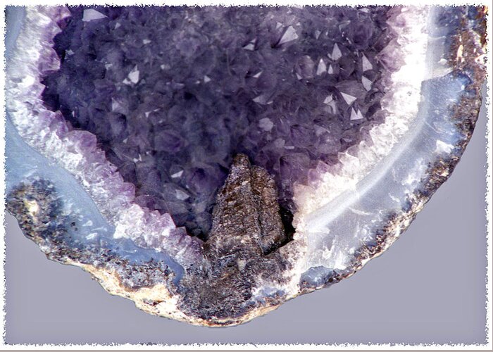 Amethyst Geode Greeting Card featuring the photograph Purple Amethyst Geode by Lonnie Paulson