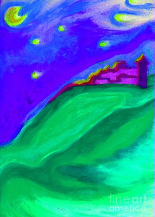 Castle Greeting Card featuring the painting Purple Castle by jrr by First Star Art