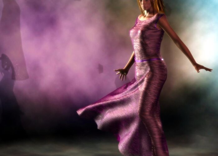 Dancer Greeting Card featuring the digital art Purple Dancer by Kaylee Mason