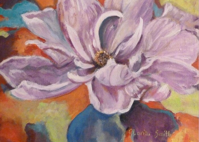 Art/gloria's Art.purple Greeting Card featuring the painting Purple Flower by Gloria Smith