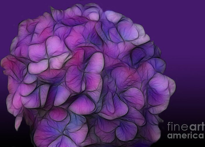 Purple Greeting Card featuring the digital art Purple Passion by Jayne Carney