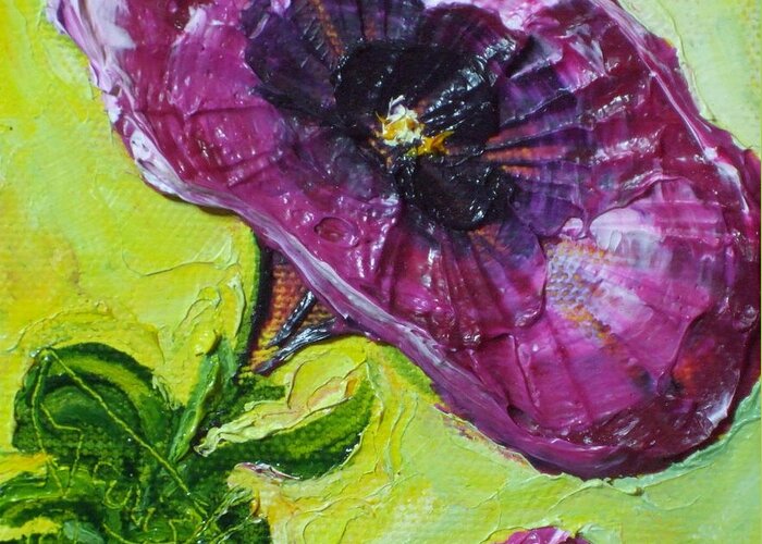 Petunia Paintings Greeting Card featuring the painting Purple Petunia by Paris Wyatt Llanso